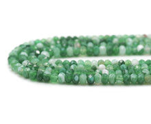 Load image into Gallery viewer, Quality Natural Green Banded Agate Faceted Rondelle Beads, 4x6mm/5x8mm, Sku#UA241