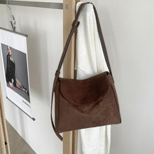 Load image into Gallery viewer, Retro Suede Mini Square Flap Crossbody Bag for Women – Solid Color Shoulder Tote