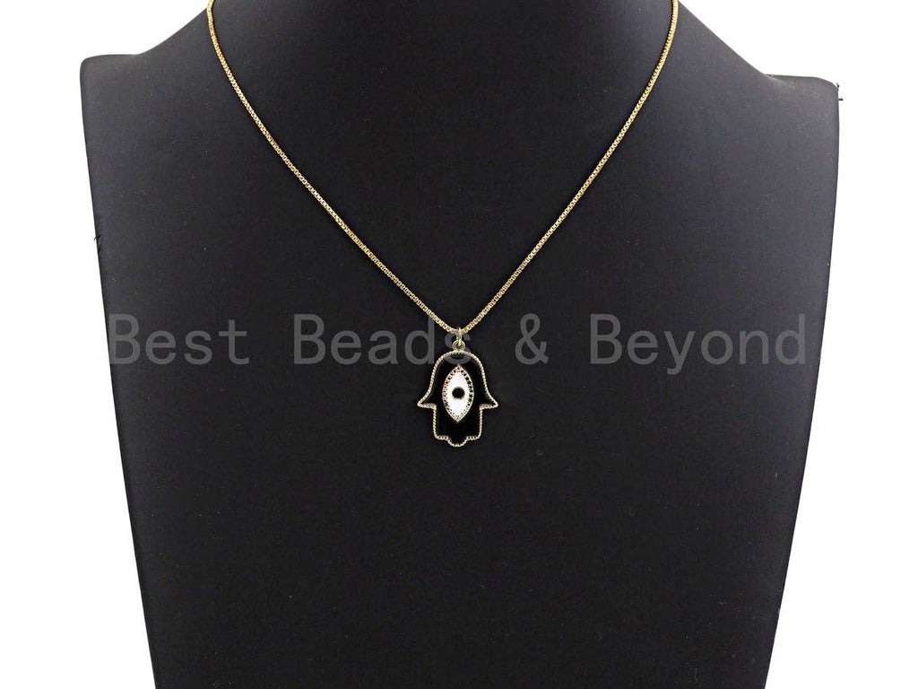 Enamel Colorful Evil eye On Hamsa Hand Pendant,CZ Micro Pave Oil Drop pendant,Enamel pendant,Enamel Jewelry,21x28mm,sku#F971