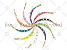 Load image into Gallery viewer, Enamel Colorful Cresent Moon Shape Pendant,CZ Micro Pave Moon Shape pendant,Enamel pendant,Enamel Jewelry,5x50mm,sku#F1413