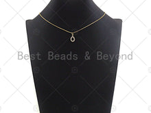 Load image into Gallery viewer, Dainty Clear CZ Micro Pave Teardrop Shape Pendant, Waterdrop Pave Pendant, 9x16mm, Sku#LK30