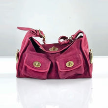 Load image into Gallery viewer, Retro Minimalist Women's Shoulder Bag with Multiple Pockets - Suede Commuter Handbag