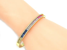 Load image into Gallery viewer, Rainbow Baguette CZ Bracelate,Sku#X351