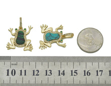 Load image into Gallery viewer, CZ Malachite Turquoise Frog Charm, Sku#L679