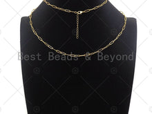 Load image into Gallery viewer, 18/16/7 Dainty  Paper Clip Chain Necklace and Bracelet, Sku#LK106