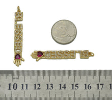 Load image into Gallery viewer, CZ Blessed Words with Hand Shape Charm, Sku#F1489