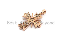 Load image into Gallery viewer, Large CZ Micro Pave Fancy Cross Pendant, F640
