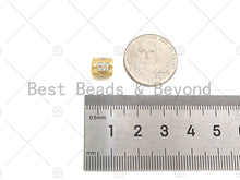 Load image into Gallery viewer, CZ Micro Pave Heart Shape On Large Hole Tube spacer Beads,Clear CZ Drum Barrel Spacer,Men's Jewlry,7x8mm, Sku#C119
