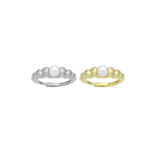 Load image into Gallery viewer, White Pearl  Twisted Line  Adjustable Ring, Sku#A319