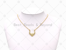 Load image into Gallery viewer, CZ Cresent Moon Charm, Sku#LK549