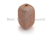 Load image into Gallery viewer, Large CZ Micro Pave Barrel Rectangle Spacer Beads, sku#X145