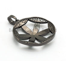 Load image into Gallery viewer, NEW DESIGN CZ Micro Pave Enamel Flower Pendant, Oil Drop Flower Pendant, Flower Enamel Pendant, Women Jewelry, 33x36mm,sku#F564