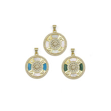 Load image into Gallery viewer, Pearl Gemstone Sun Moon Star Heart Coin Charm, Sku#LX297