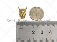 Load image into Gallery viewer, CZ  Micro Pave Skull Spacer Beads, Micro Pave Cubic ZirconiaBeads, Monster Head Beads, Large Hole Beads, Men's Jewelry Findings, sku#LK93