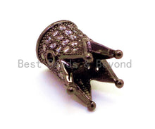 Load image into Gallery viewer, CZ Royal Crown Clear Micro Pave Beads, Cubic Zirconia Crown Spacer Beads, Pave Beads, 10x8mm, sku#G115