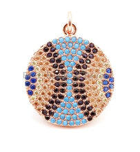 Load image into Gallery viewer, CZ Micro Pave Evil Eye Round Disc Coin Pendant/Charm, Bracelet Necklace Cubic Zirconia Pendant/Charm,18x25mm, sku#F28