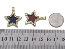 Load image into Gallery viewer, Gold CZ Five Point Star Gemstone Charm, Sku#LX101