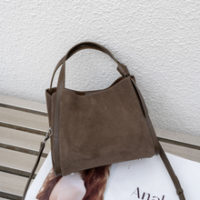 Load image into Gallery viewer, Women's Frosted Genuine Leather Bucket Bag | Crossbody Shoulder Bag