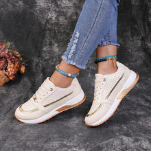 Load image into Gallery viewer, Women's Color-block Lace-up Mid-cut Shoes | Synthetic Leather Upper | Mid Heel | Casual Style
