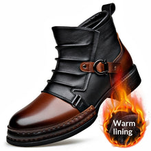 Load image into Gallery viewer, Men's British-Style Retro Zipper Boots | Fleece-Lined Thermal PU Leather