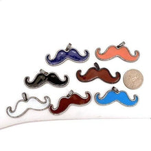 Load image into Gallery viewer, NEW Enamel Mustache Shape Cloud Shape Pendant, CZ Micro Pave Oil Drop Enamel pendant,Enamel pendant,Enamel Jewelry,18x52mm,sku#F621
