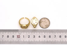 Load image into Gallery viewer, Star Eye Smiley Face Gold Filled Brass Signet Ring, sku#LD153C