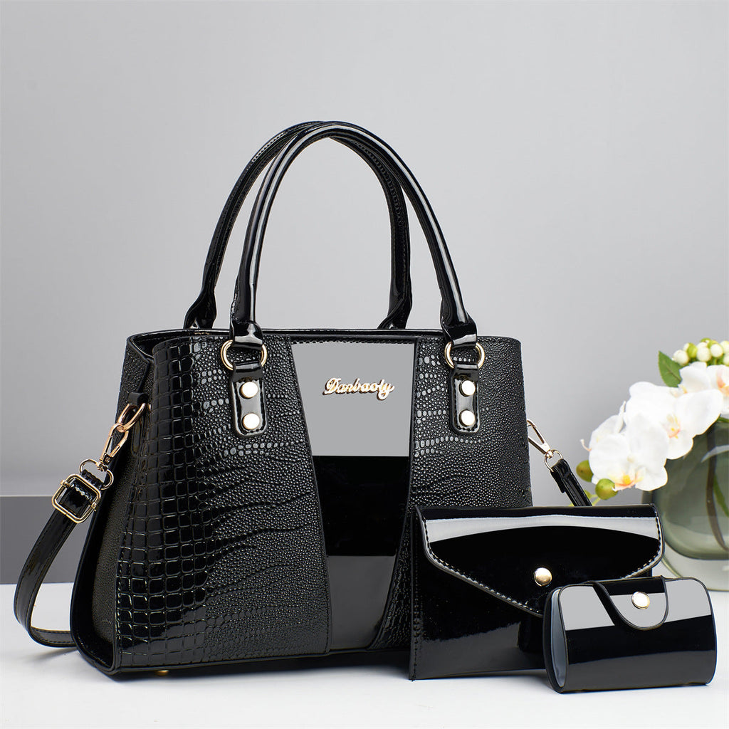 Crocodile Pattern PU Crossbody Bag Set