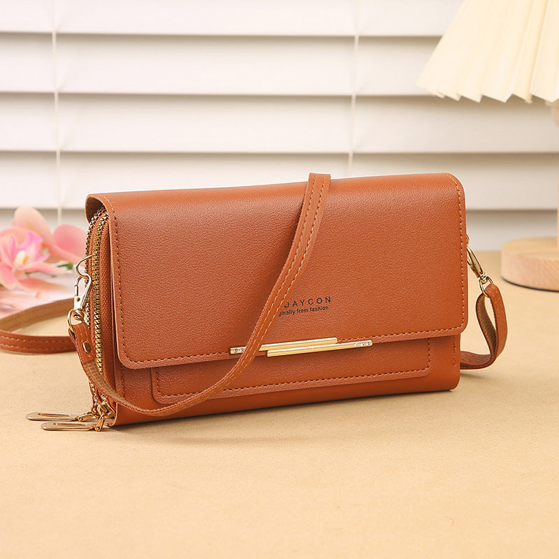 Diamond-Encrusted PU Leather Crossbody Bag
