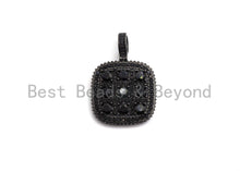 Load image into Gallery viewer, CZ Micro Pave Shiny Square Pendant/Charm, Cubic Zirconia Paved Charm, Filigree Necklace Bracelet Charm Pendant,28x28mm,sku#F636