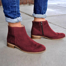 Load image into Gallery viewer, Women's Waterproof Platform Ankle Boots - Korean Style Side Zipper Low Heel Boots