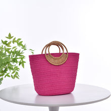 Load image into Gallery viewer, Straw Weave Round Handle Tote Bag - Large Capacity Women's Summer Beach Bag
