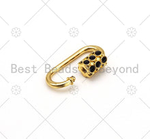 Load image into Gallery viewer, Colorful Enamel Oval Shape Screw Clasp, 18K Gold Filled ,SKU#H327C