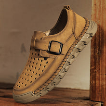Load image into Gallery viewer, Men's Breathable Casual Leather Shoes | Stitched Buckle Low-Top Sneakers