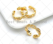 Load image into Gallery viewer, CZ Pave Mariner Link Ring, Stackable Ring, sku#LD49