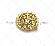 Load image into Gallery viewer, Black white CZ Pave Flower Ferris Wheel Charm, Sku#LK132