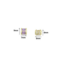 Load image into Gallery viewer, Baguette Colorful CZ Big hole Tube Spacer Beads,Sku#LD745