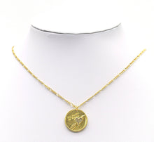 Load image into Gallery viewer, CZ Arrow Heart On Round Coin Charm, Sku#LK644