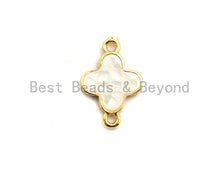Load image into Gallery viewer, 100% Natural White Shell Clover Connector for Earring/Bracel