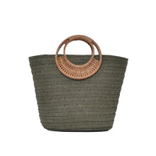 Load image into Gallery viewer, Straw Weave Round Handle Tote Bag - Large Capacity Women's Summer Beach Bag