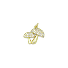 Load image into Gallery viewer, Clear CZ Gold Mushroom Shape Charm Pendant, Sku#LX743