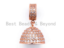 Load image into Gallery viewer, CZ Micro Pave Tassel Head, Gold Plated Tassel, 24x15mm Pendant, Sku#L121