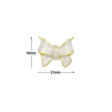 Load image into Gallery viewer, White Enamel Bow Charm Pendant, Sku#LK1206