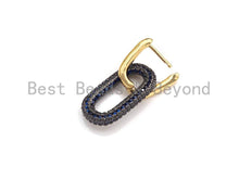 Load image into Gallery viewer, CZ Huggies Dangle Chunky Oval Earring, Sku#J252