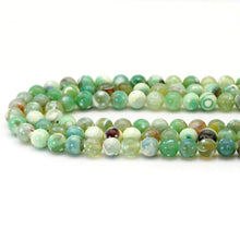 Load image into Gallery viewer, Prehnite Color Banded Agate Round Smooth Beads, Sku#U1719
