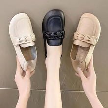 Load image into Gallery viewer, Women's Leather Slip-On Loafers | Round Toe Flat Shoes for Casual Everyday Wear