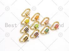 Load image into Gallery viewer, Colorful Enamel Oval Shape Screw Clasp, 18K Gold Filled ,SKU#H327C
