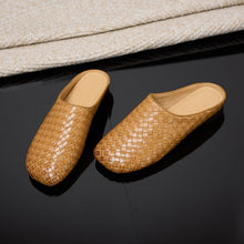 Load image into Gallery viewer, Women's Handwoven Cowhide Mules | Square Toe Slip-On Leather Slides