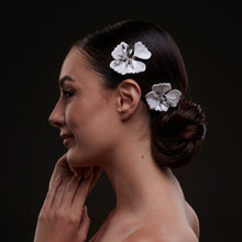 Load image into Gallery viewer, 2-Piece White Flower Hair Comb Set