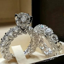 Load image into Gallery viewer, 2-Piece Set: Fashionable Engagement Rings Adorned with Full Rhinestones