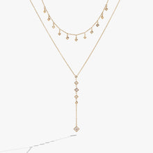 Load image into Gallery viewer, Two-Layered Princess Cut Crystal Necklace